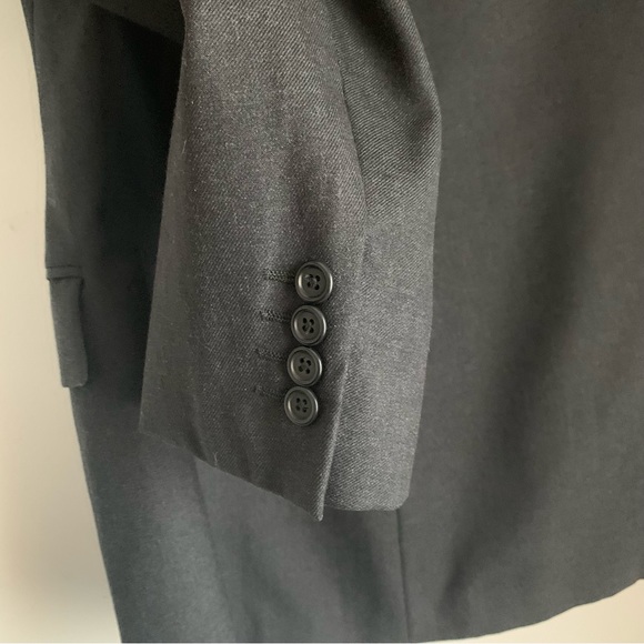 Aquascutum Men's Suit Jacket Blazer Dark Grey / Black Lined Wool Size 40R - Picture 11 of 11